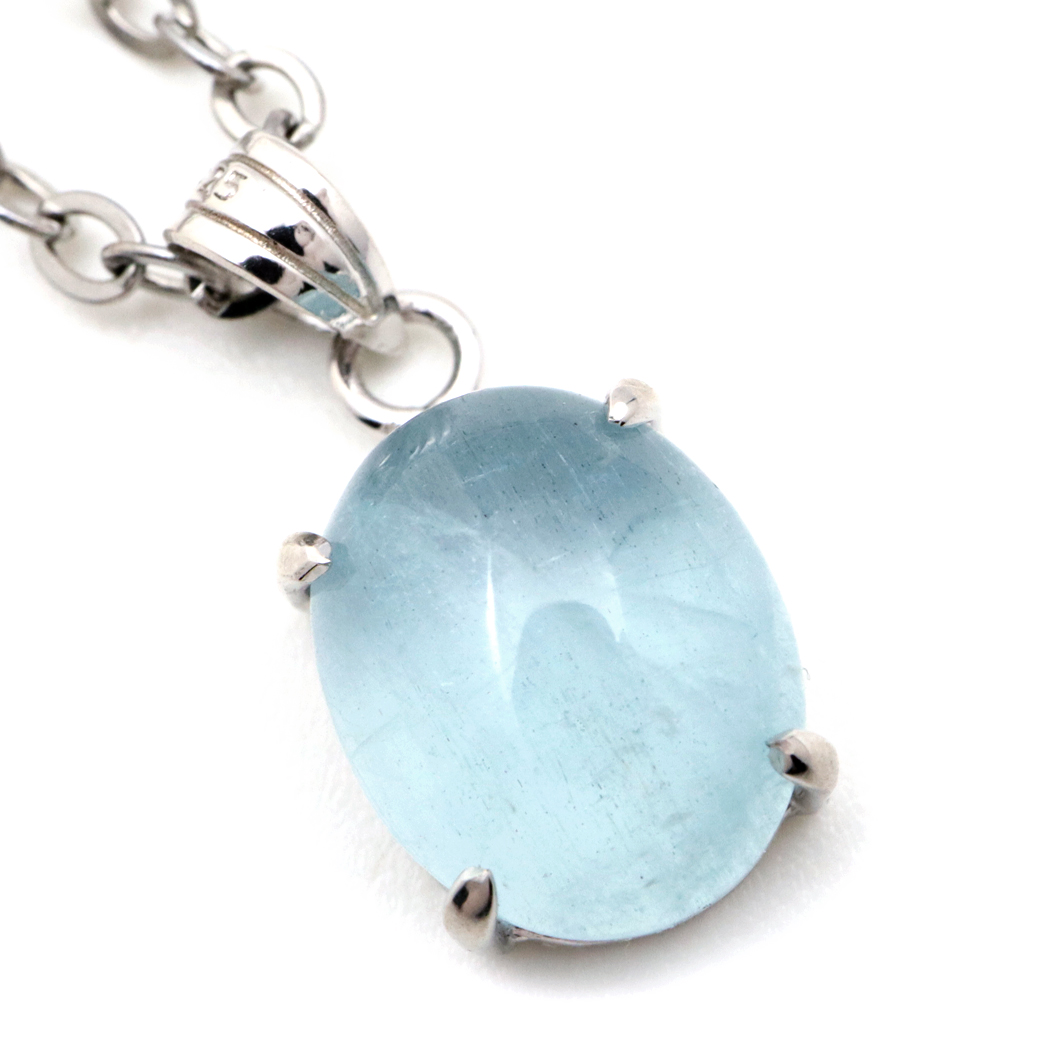 アクアマリン ペンダント 3月 誕生石 ネックレス 天然石 パワーストーン Silver925 1点物