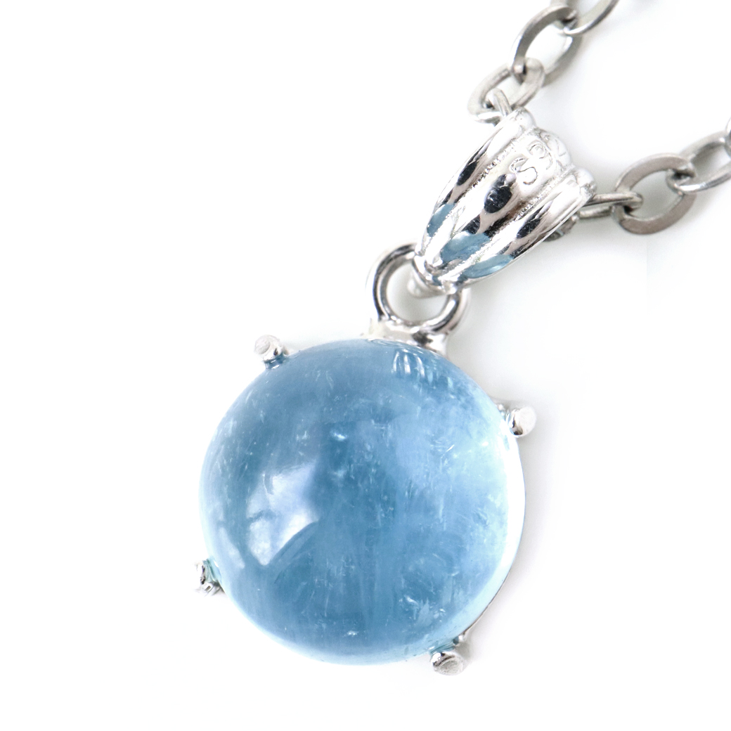 アクアマリン ペンダント 天然石 ネックレス 高品質 Silver925 1点物 3月 誕生石 藍柱石 ベリル