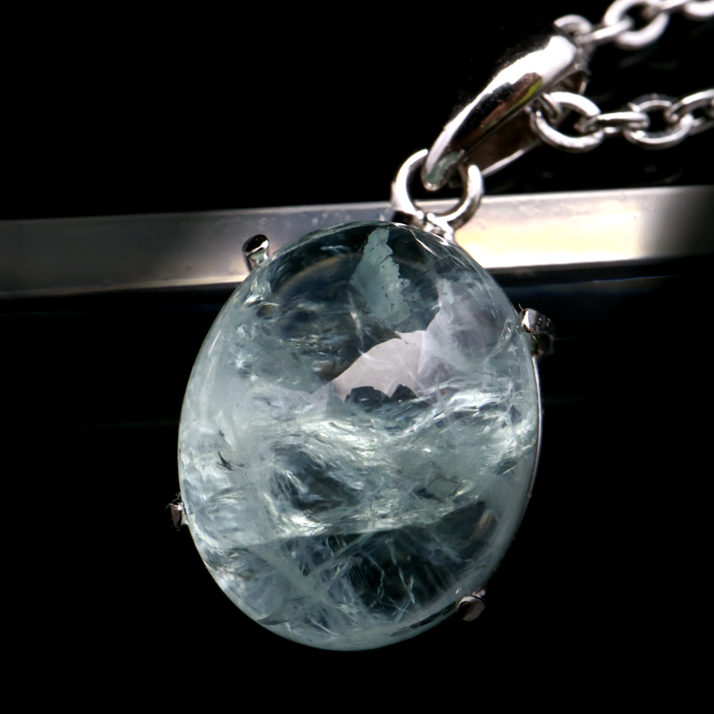 アクアマリン ペンダント 天然石 ネックレス AAA アフガニスタン産 Silver925 1点物 3月 誕生石 藍柱石 ベリル