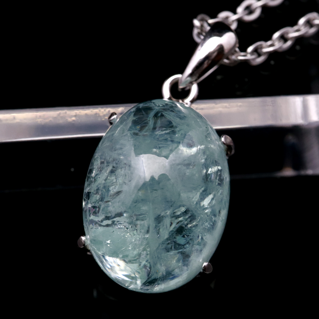 アクアマリン ペンダント 天然石 ネックレス AAA アフガニスタン産 Silver925 1点物 3月 誕生石 藍柱石 ベリル