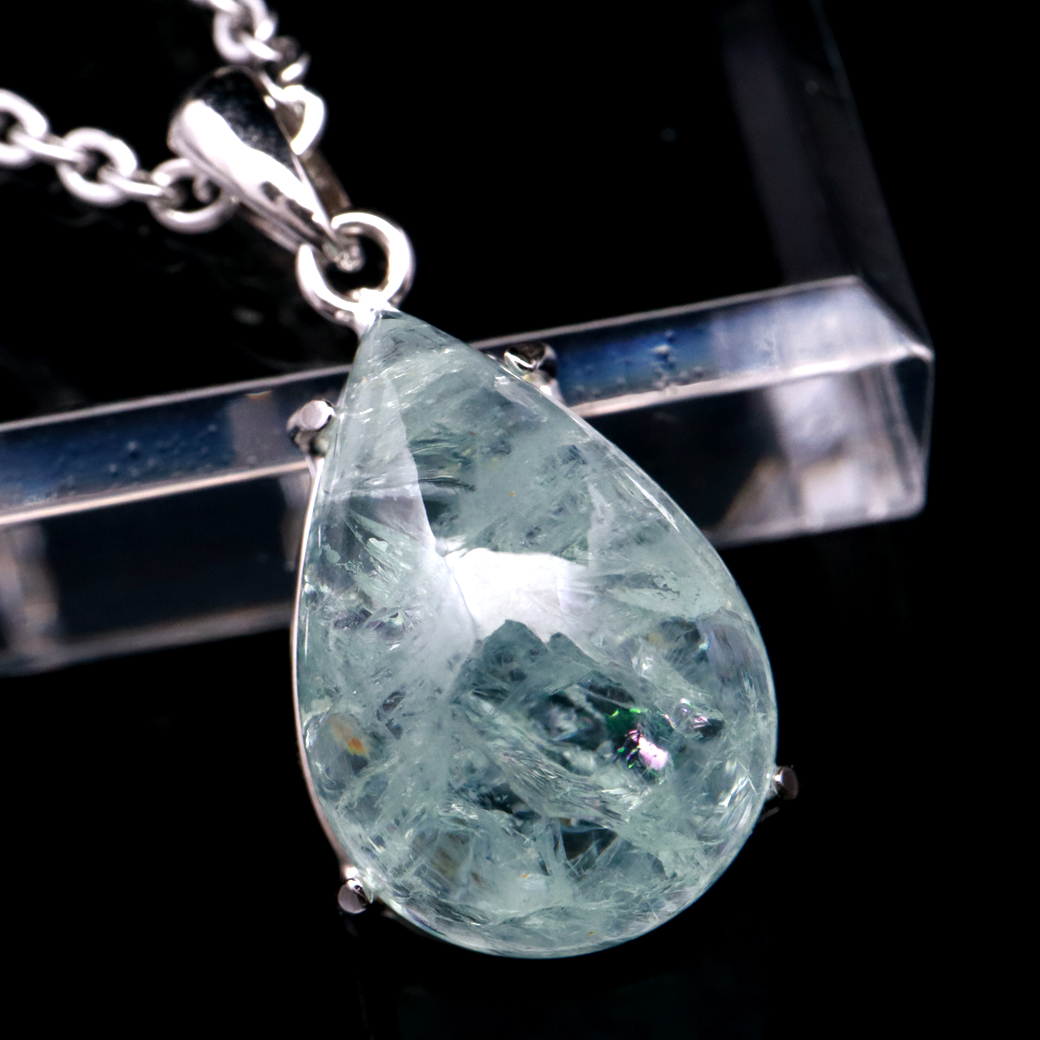 アクアマリン ペンダント 天然石 ネックレス AAA アフガニスタン産 Silver925 1点物 3月 誕生石 藍柱石 ベリル