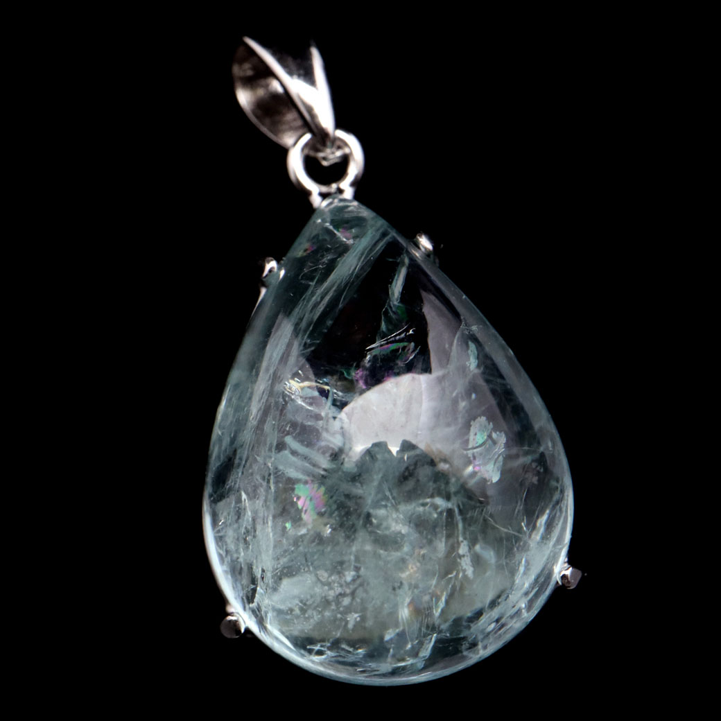 アクアマリン ペンダント 天然石 ネックレス AAA アフガニスタン産 Silver925 1点物 3月 誕生石 藍柱石 ベリル