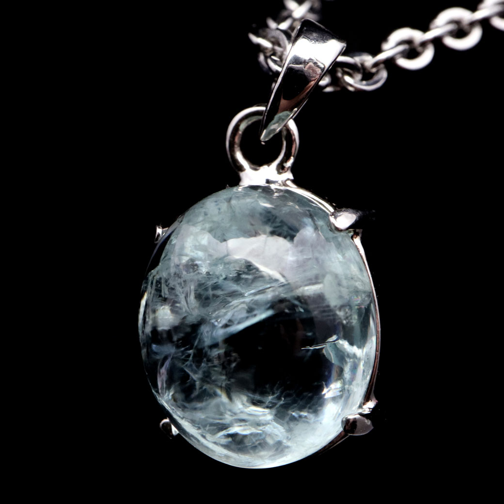 アクアマリン ペンダント 天然石 ネックレス AAA アフガニスタン産 Silver925 1点物 3月 誕生石 藍柱石 ベリル