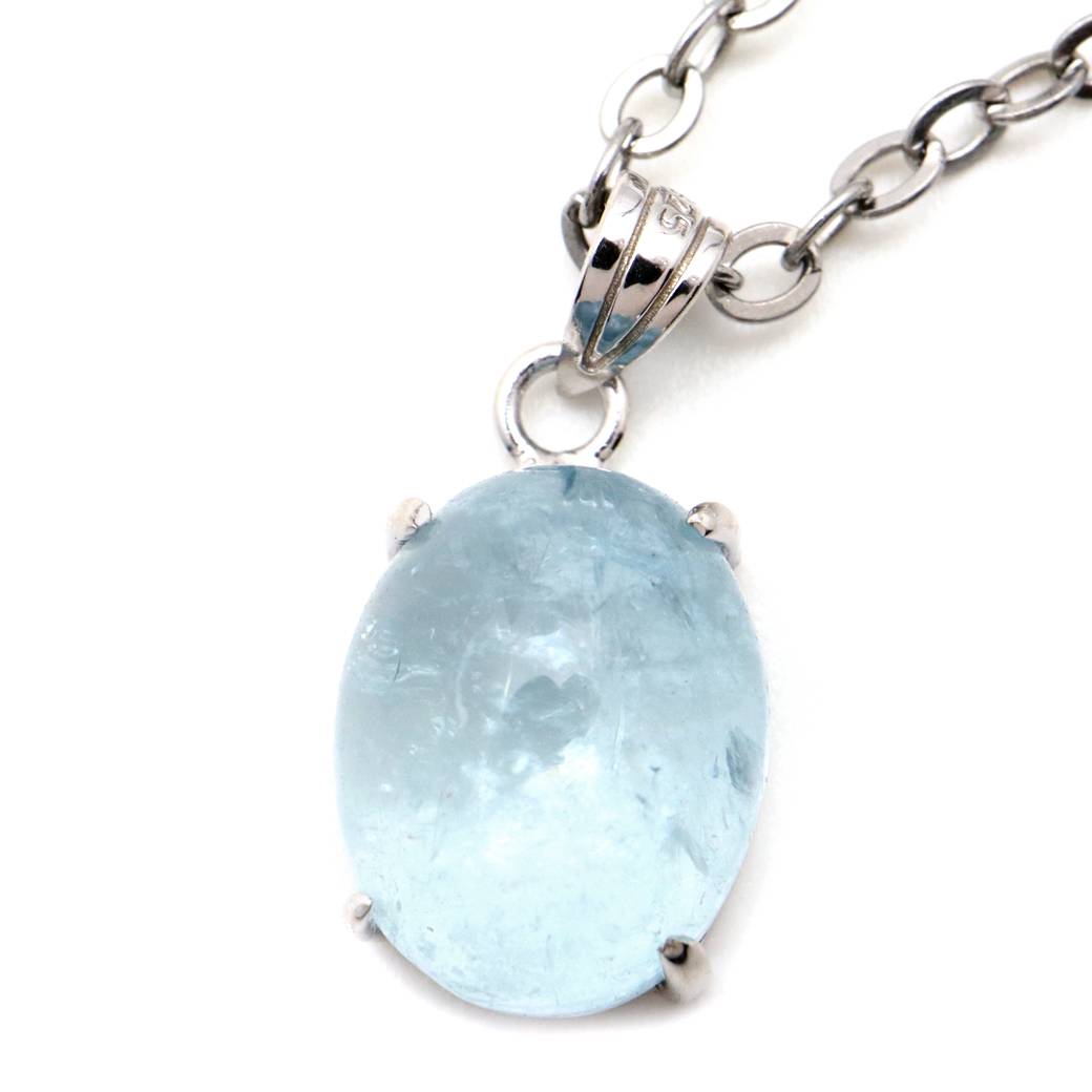 アクアマリン ペンダント 3月 誕生石 ネックレス 天然石 パワーストーン Silver925 1点物