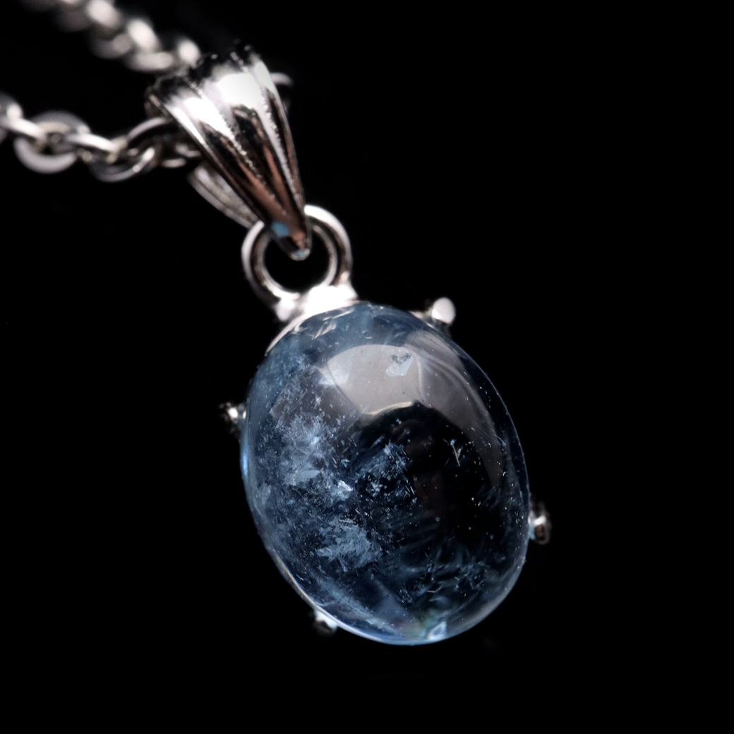 アクアマリン ペンダント 天然石 ネックレス 高品質 Silver925 1点物 3月 誕生石 藍柱石 ベリル