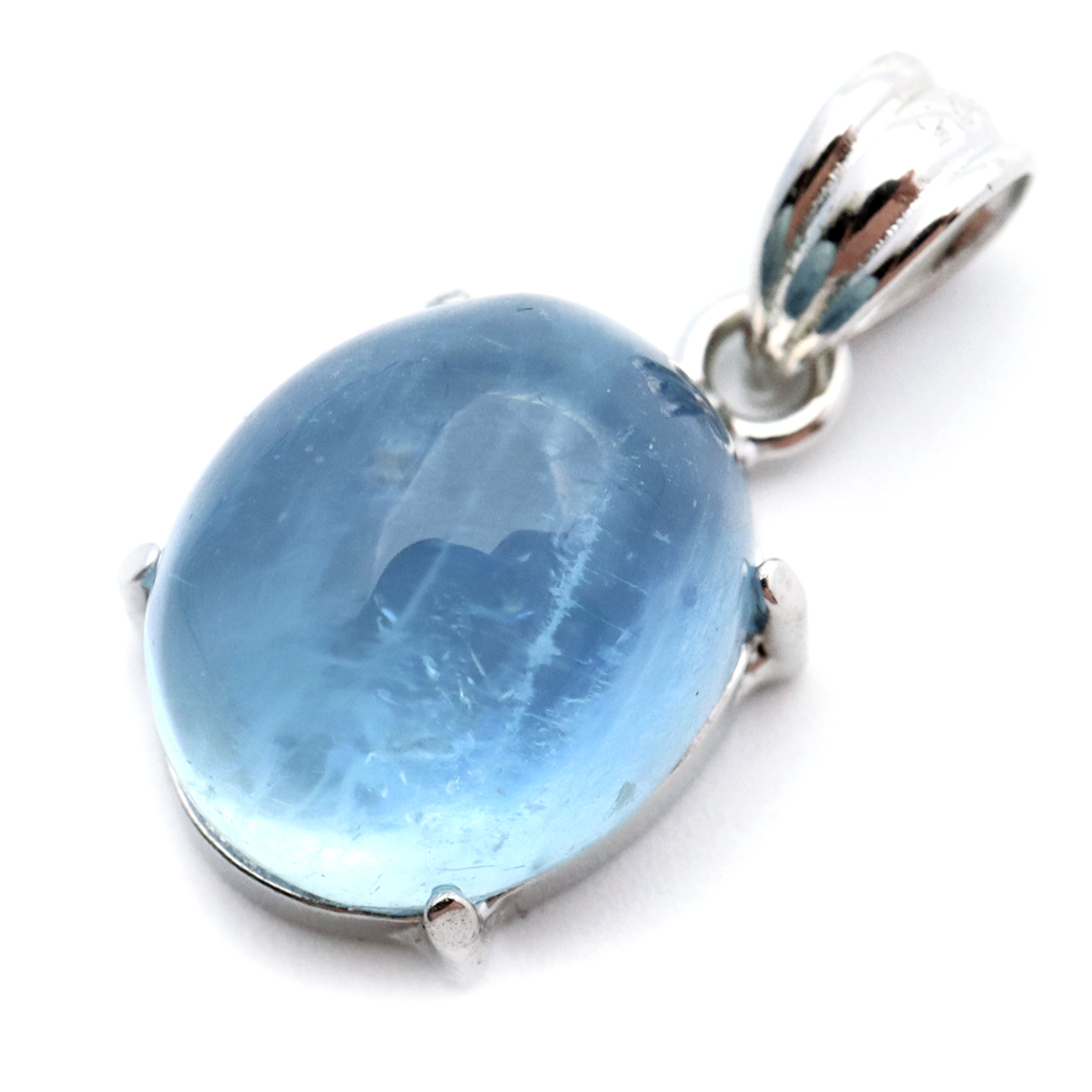 アクアマリン ペンダント 天然石 ネックレス マリンブルー Silver925 1点物 3月 誕生石 藍柱石 ベリル