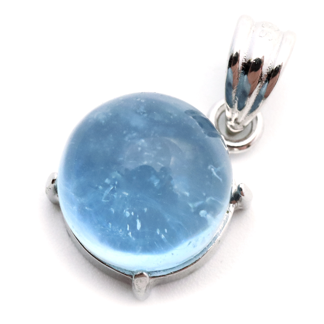 アクアマリン ペンダント 天然石 ネックレス マリンブルー Silver925 1点物 3月 誕生石 藍柱石 ベリル