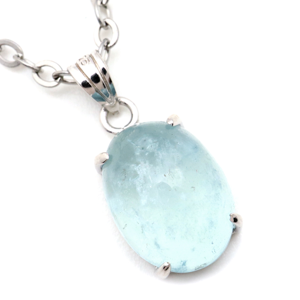 アクアマリン ペンダント 3月 誕生石 ネックレス 天然石 パワーストーン Silver925 1点物