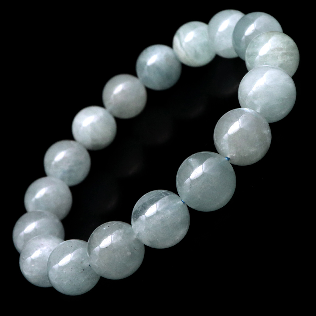 アクアマリン ブレスレット 12mm 1点もの 3月 誕生石 天然石 パワーストーン 贈り物 プレゼント ギフト 贈り物