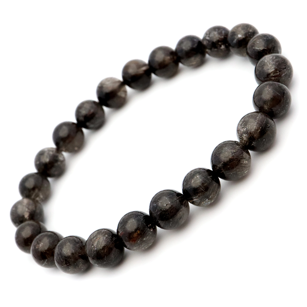 ブラック ルチルレイテッドクォーツ ブレスレット 天然石 黒針 Silver925 1点もの 水晶