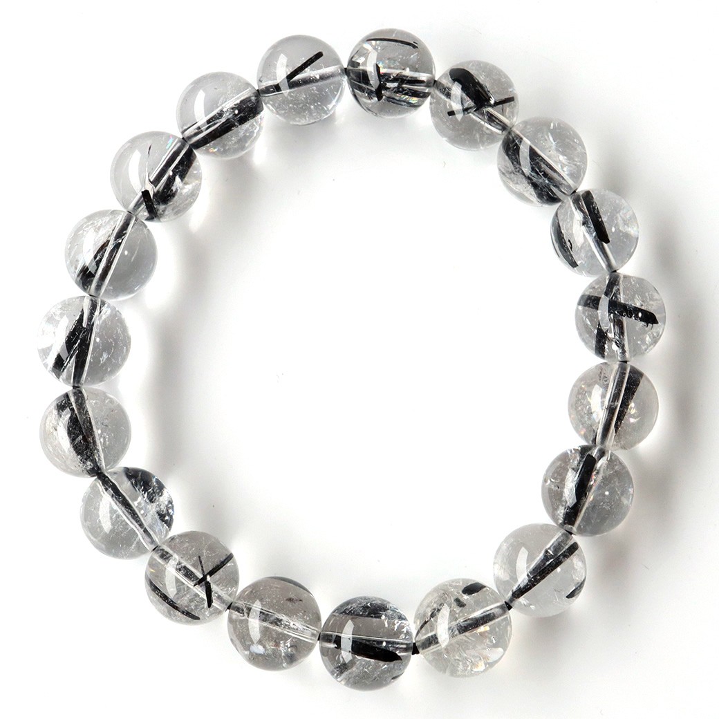 アイリス ブラックトルマリン イン クォーツ ブレスレット 11mm 虹入り水晶 1点物