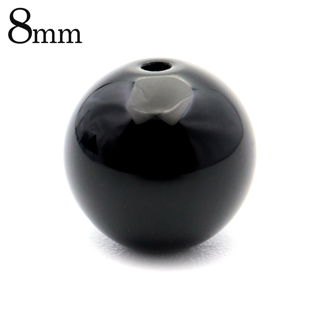 モリオン 8mm ビーズ 粒売り 1粒 黒水晶 モーリオン 本物 天然石 パワーストーン ハンドメイド 手作り 手芸 DIY