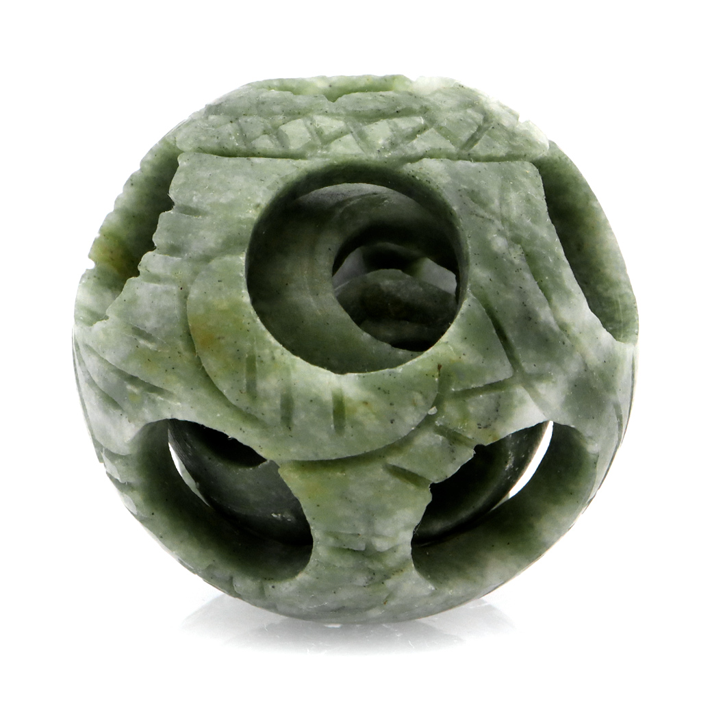 ネフライト 天球 多層構造 透かし細工 丸玉 1点もの