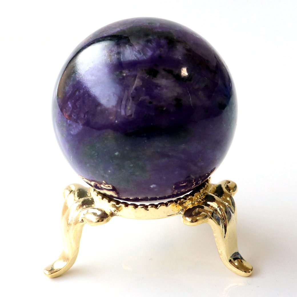 チャロアイト 丸玉 台座付き 世界三大 ヒーリング ストーン  ロシア産