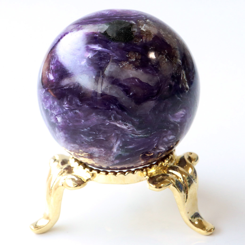 チャロアイト 丸玉 台座付き 世界三大 ヒーリング ストーン  ロシア産