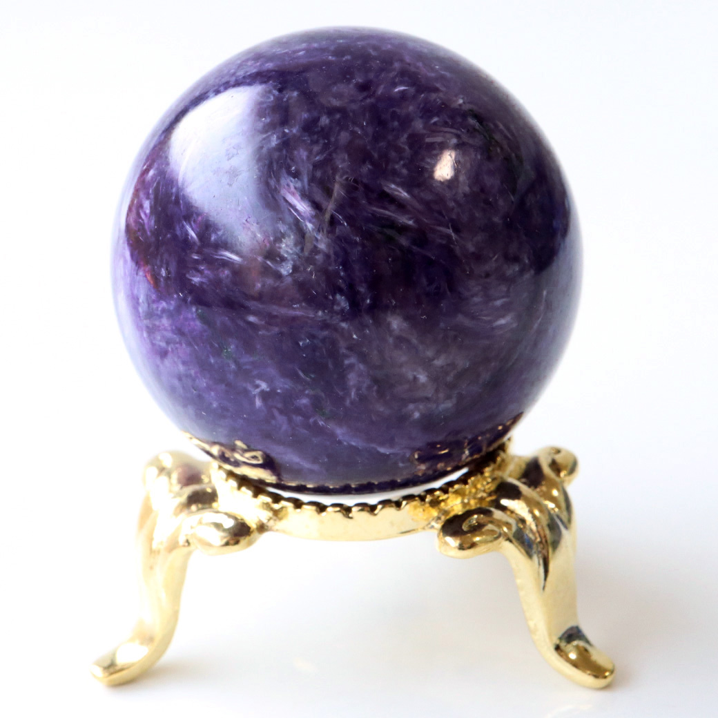 チャロアイト 丸玉 台座付き 世界三大 ヒーリング ストーン  ロシア産