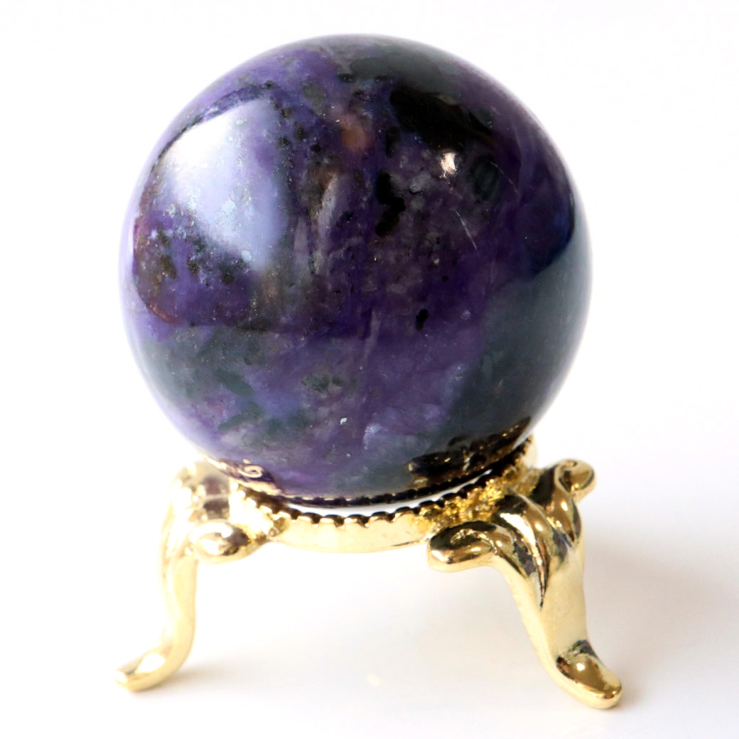 チャロアイト 丸玉 台座付き 世界三大 ヒーリング ストーン  ロシア産