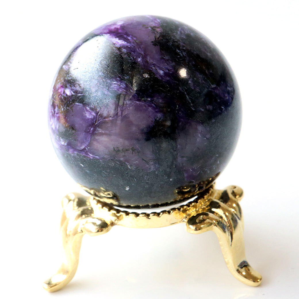 チャロアイト 丸玉 台座付き 世界三大 ヒーリング ストーン  ロシア産