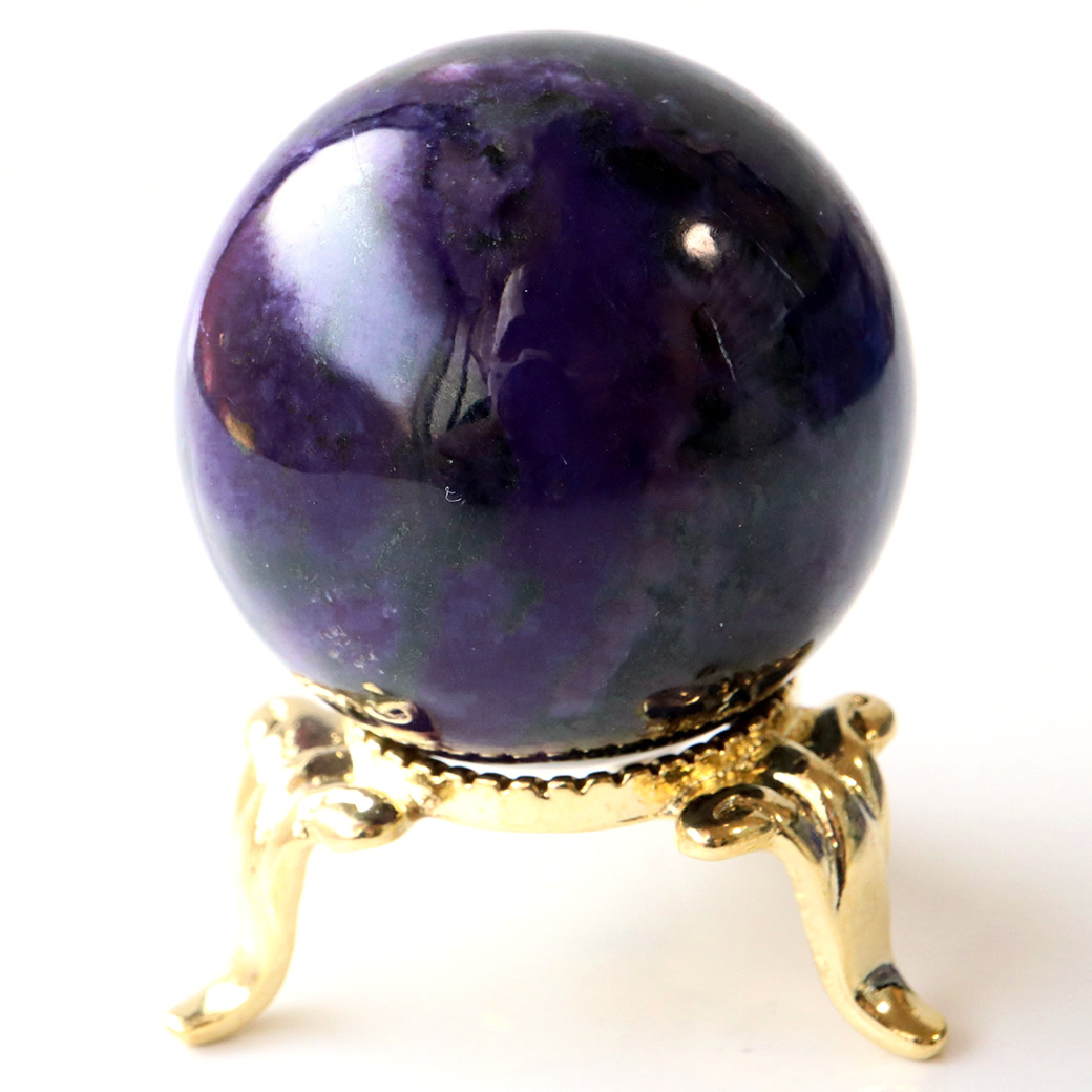 チャロアイト 丸玉 台座付き 世界三大 ヒーリング ストーン  ロシア産