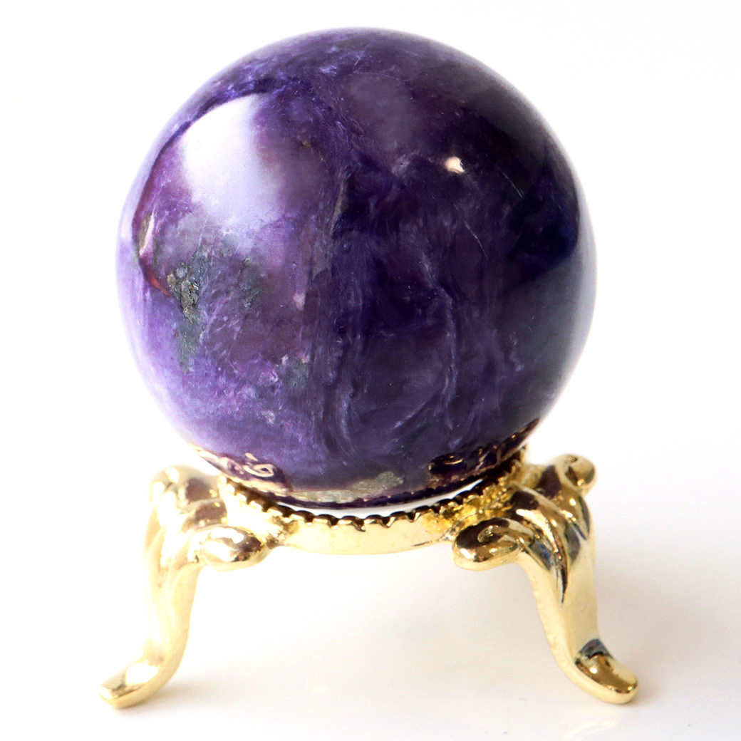 チャロアイト 丸玉 台座付き 世界三大 ヒーリング ストーン  ロシア産