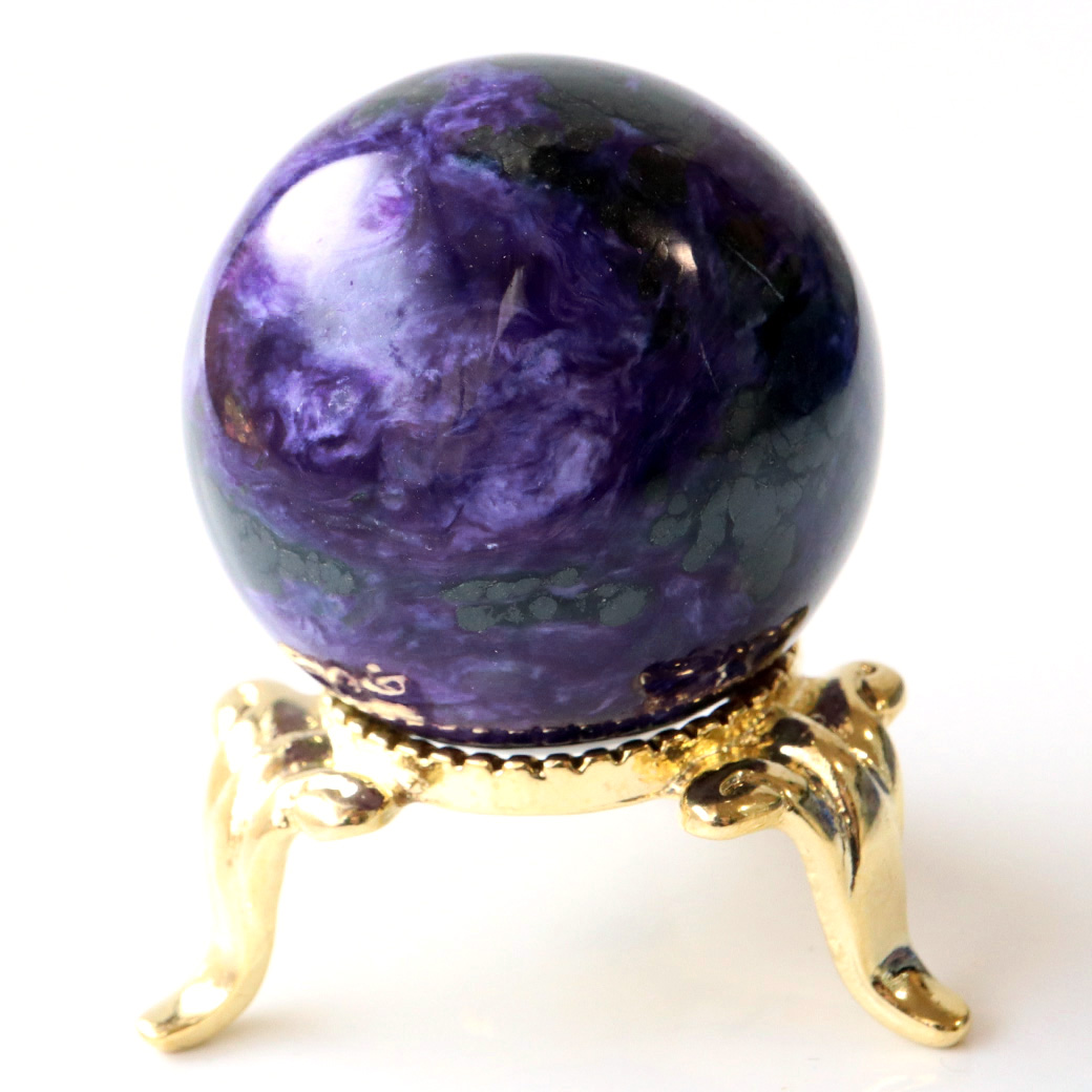 チャロアイト 丸玉 台座付き 世界三大 ヒーリング ストーン  ロシア産