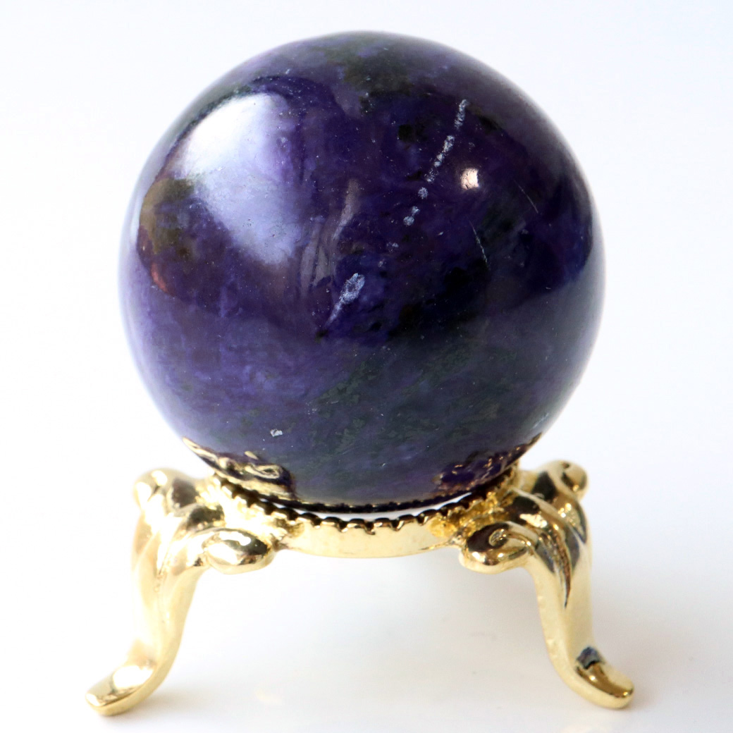 チャロアイト 丸玉 台座付き 世界三大 ヒーリング ストーン  ロシア産