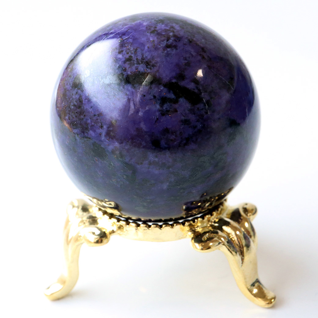 チャロアイト 丸玉 台座付き 世界三大 ヒーリング ストーン  ロシア産