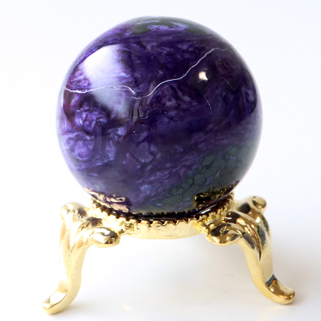 チャロアイト 丸玉 台座付き 世界三大 ヒーリング ストーン  ロシア産