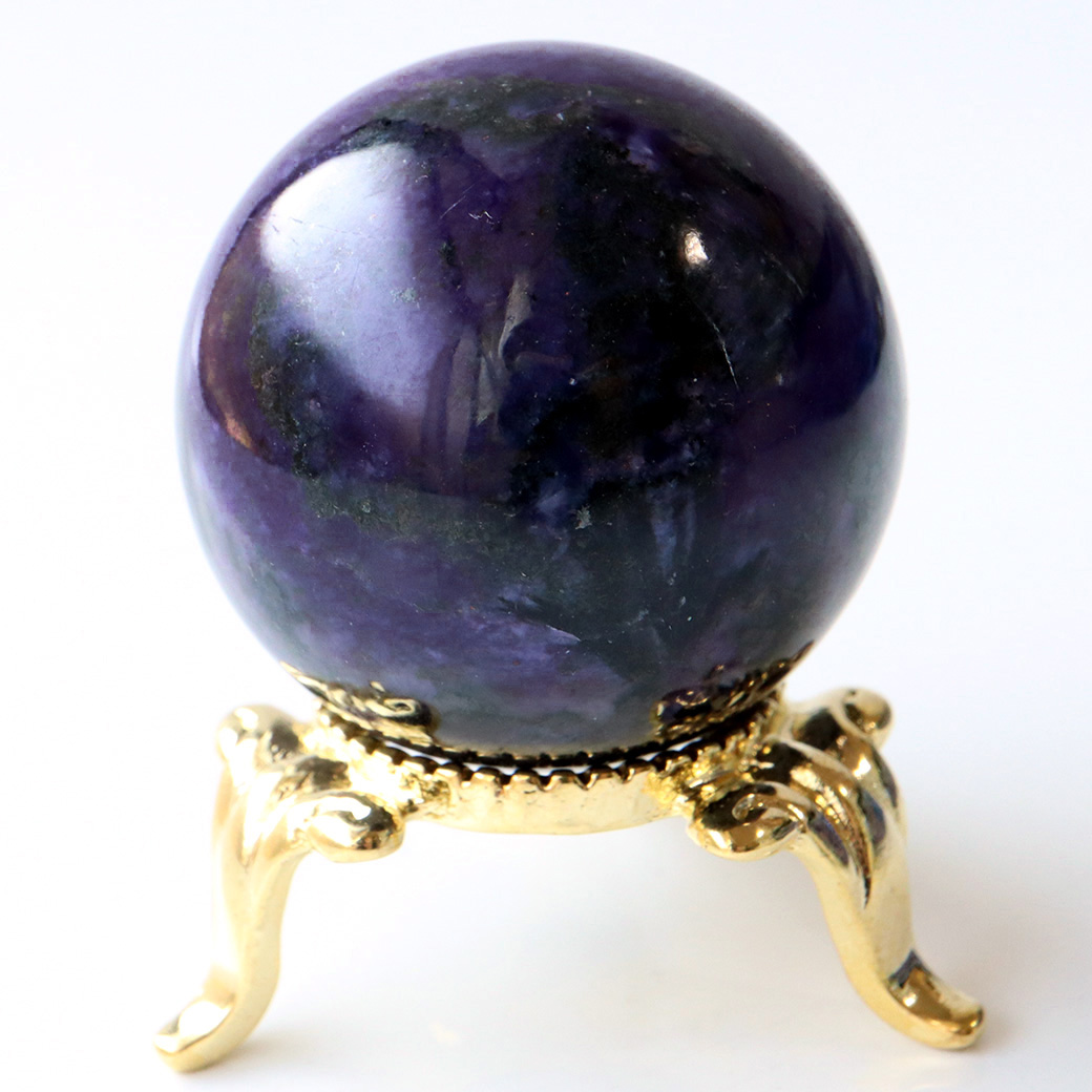 チャロアイト 丸玉 台座付き 世界三大 ヒーリング ストーン  ロシア産