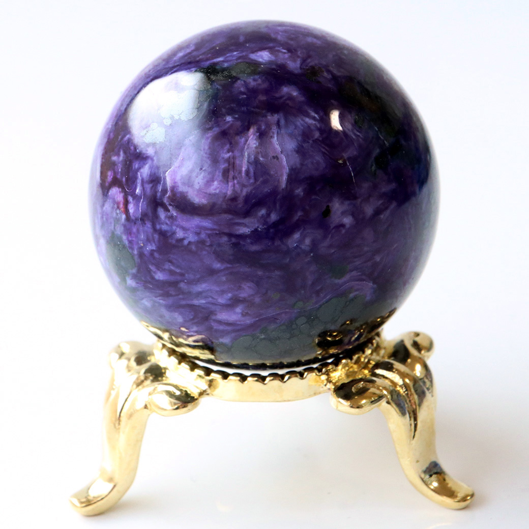 チャロアイト 丸玉 台座付き 世界三大 ヒーリング ストーン  ロシア産