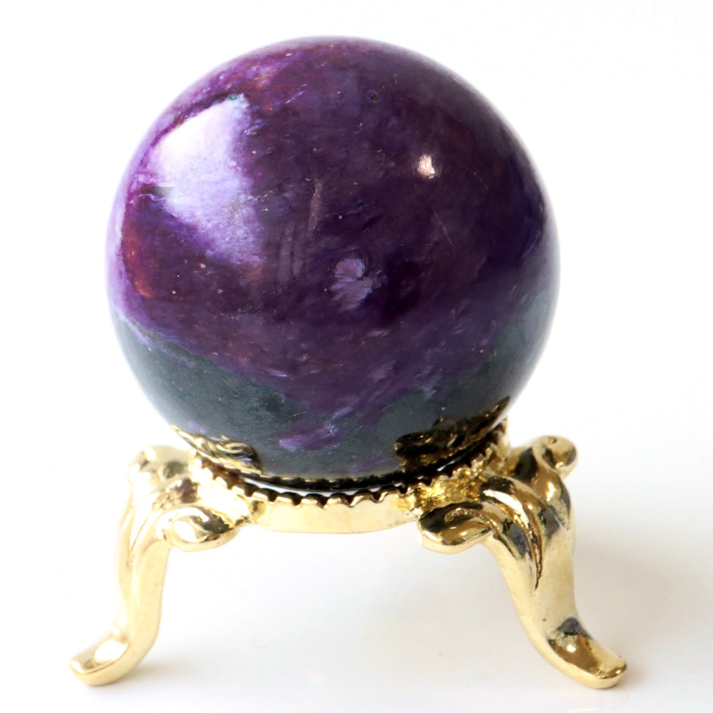 チャロアイト 丸玉 台座付き 世界三大 ヒーリング ストーン  ロシア産