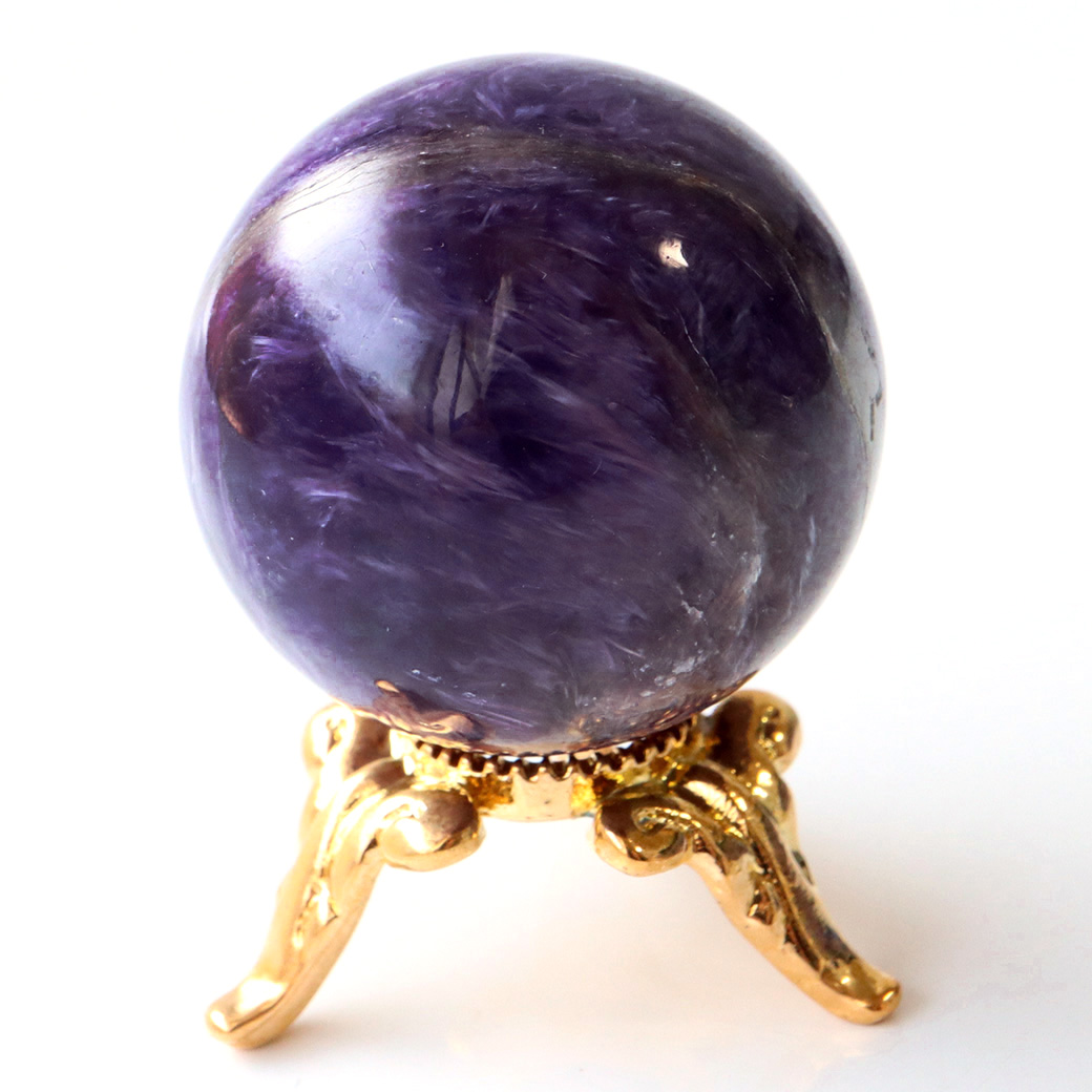 チャロアイト 丸玉 台座付き 世界三大 ヒーリング ストーン  ロシア産