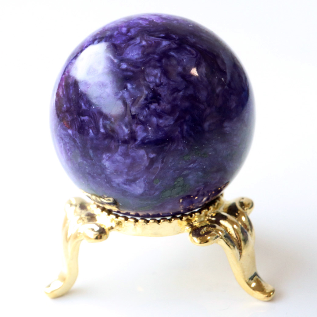 チャロアイト 丸玉 台座付き 世界三大 ヒーリング ストーン  ロシア産