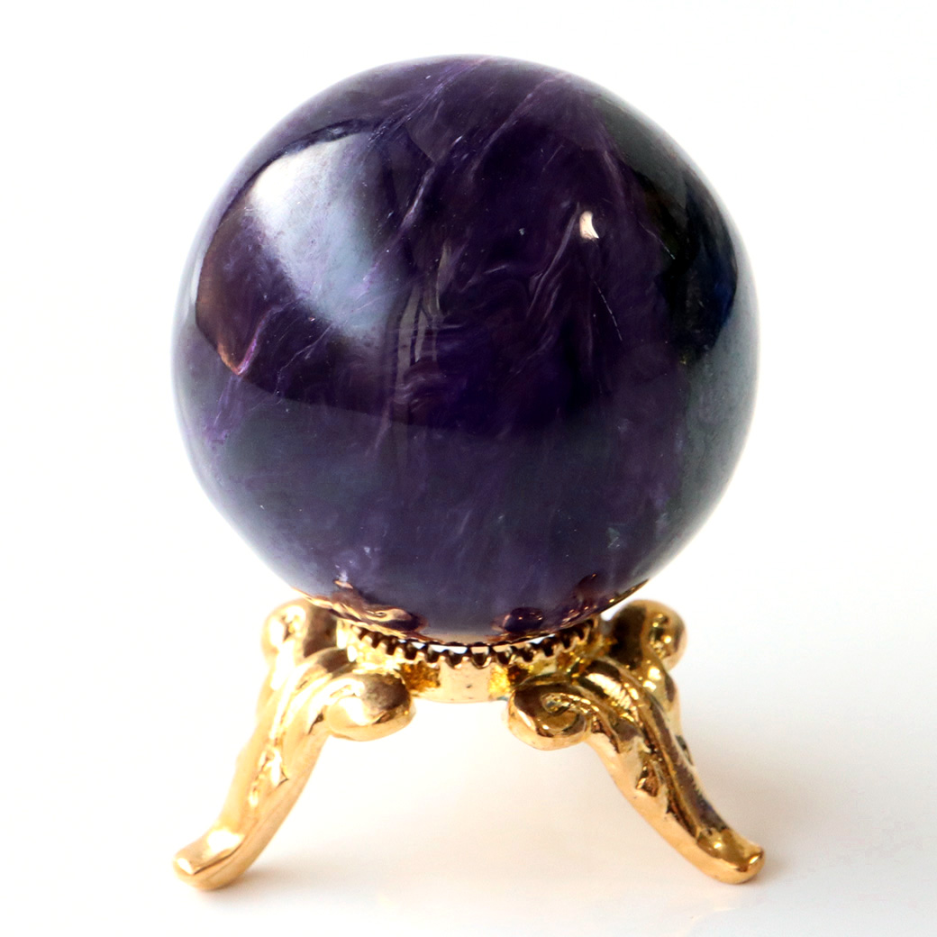 チャロアイト 丸玉 台座付き 世界三大 ヒーリング ストーン  ロシア産