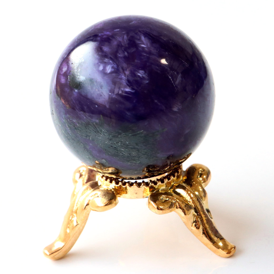 チャロアイト 丸玉 台座付き 世界三大 ヒーリング ストーン  ロシア産