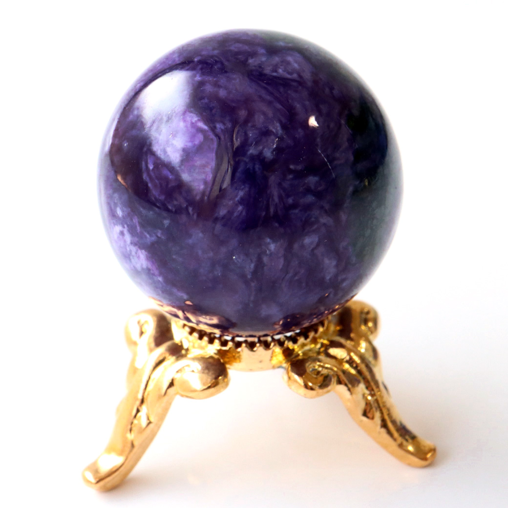 チャロアイト 丸玉 台座付き 世界三大 ヒーリング ストーン  ロシア産