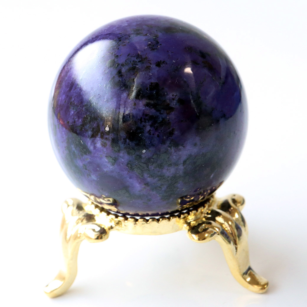 チャロアイト 丸玉 台座付き 世界三大 ヒーリング ストーン  ロシア産