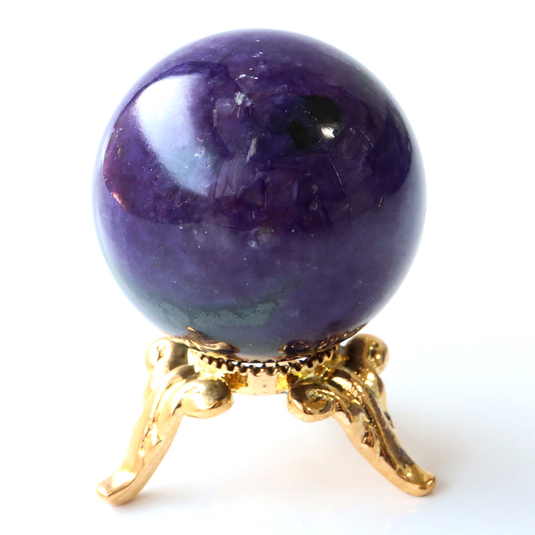 チャロアイト 丸玉 台座付き 世界三大 ヒーリング ストーン  ロシア産