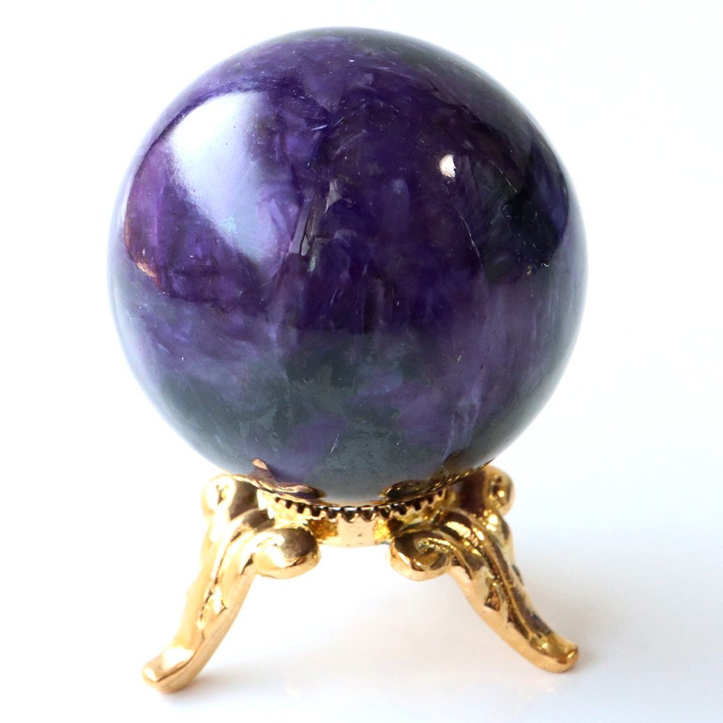 チャロアイト 丸玉 台座付き 世界三大 ヒーリング ストーン  ロシア産