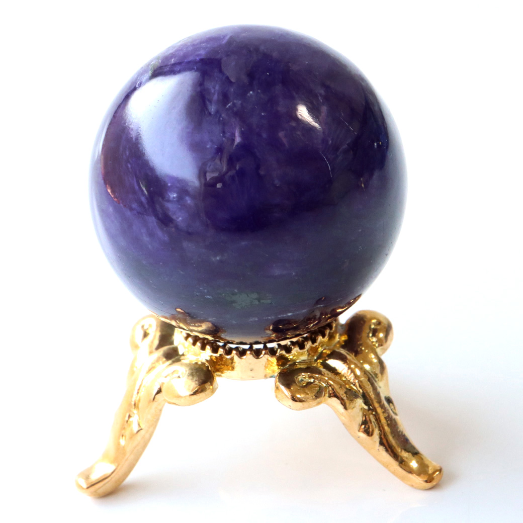 チャロアイト 丸玉 台座付き 世界三大 ヒーリング ストーン  ロシア産