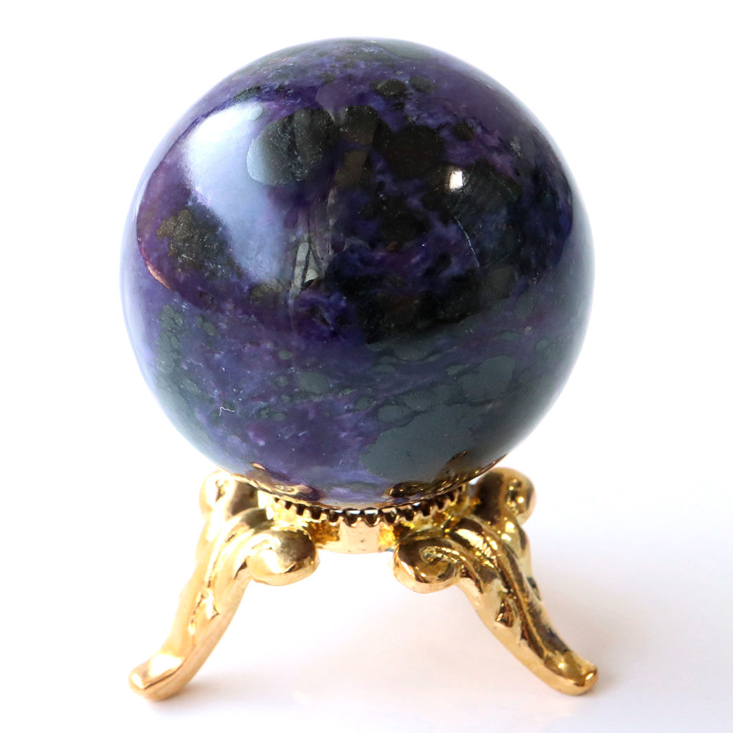 チャロアイト 丸玉 台座付き 世界三大 ヒーリング ストーン  ロシア産