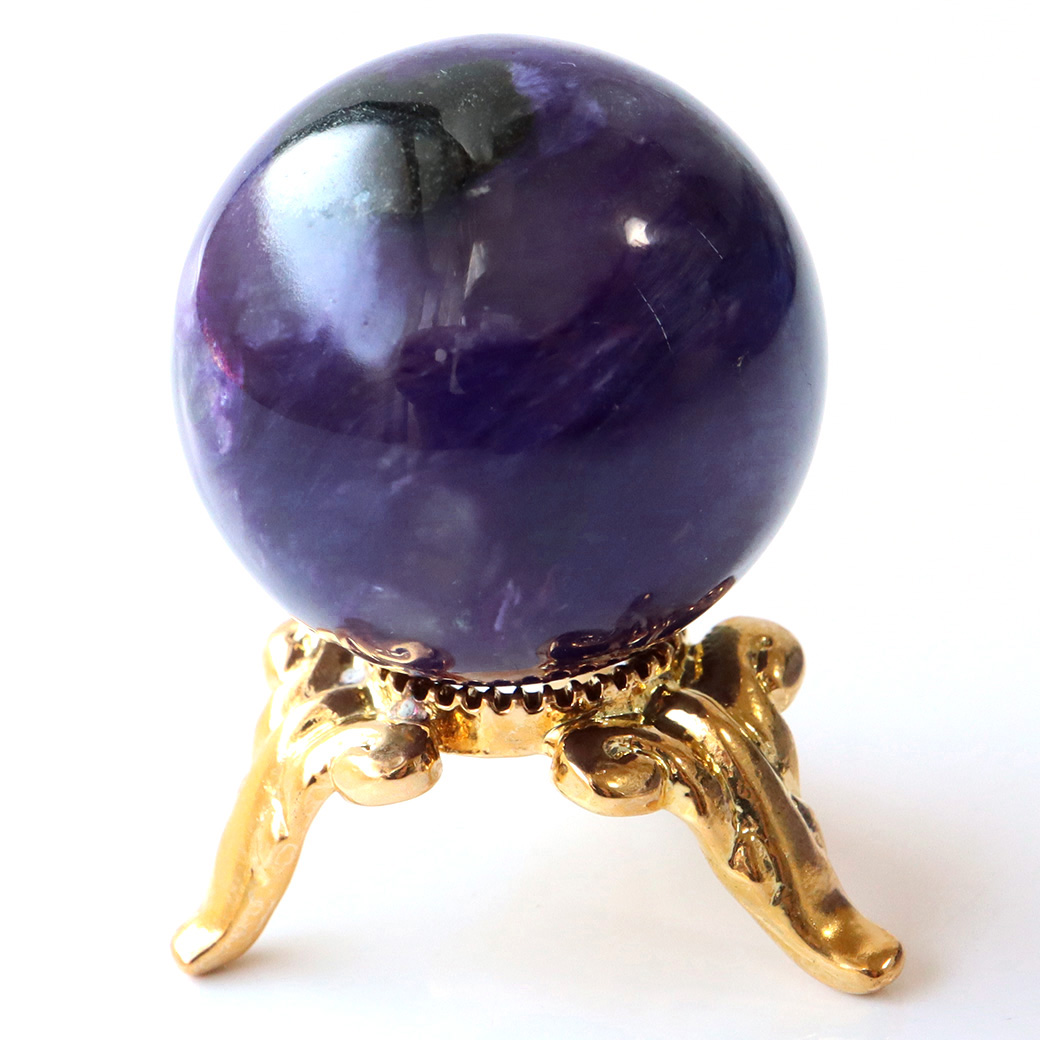 チャロアイト 丸玉 台座付き 世界三大 ヒーリング ストーン  ロシア産