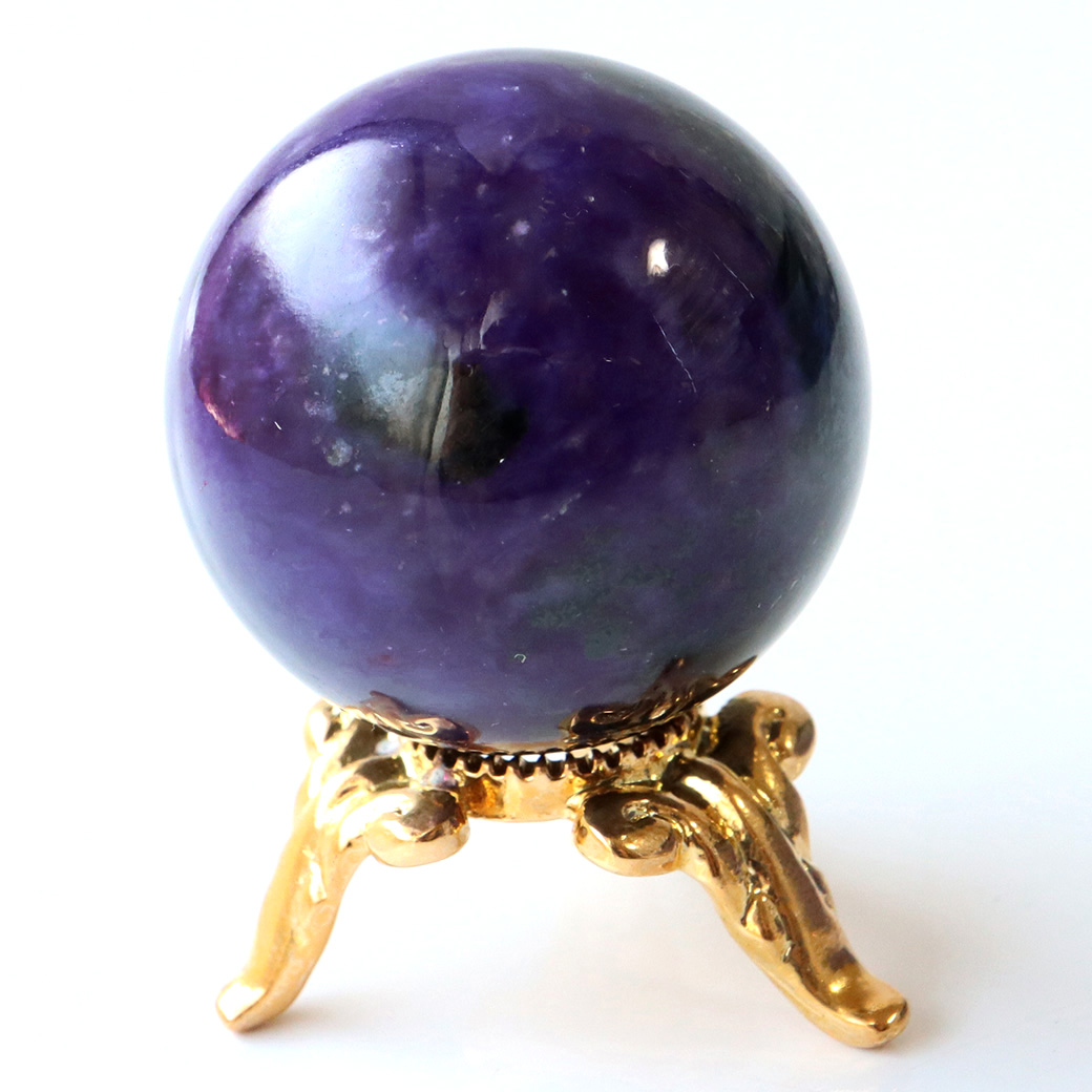 チャロアイト 丸玉 台座付き 世界三大 ヒーリング ストーン  ロシア産