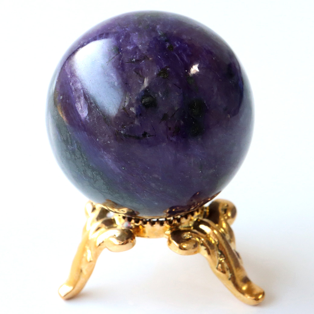 チャロアイト 丸玉 台座付き 世界三大 ヒーリング ストーン  ロシア産