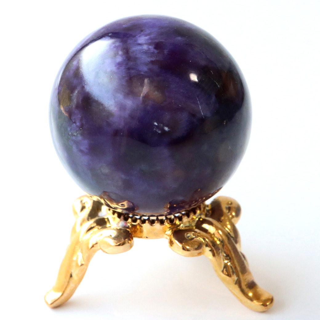 チャロアイト 丸玉 台座付き 世界三大 ヒーリング ストーン  ロシア産