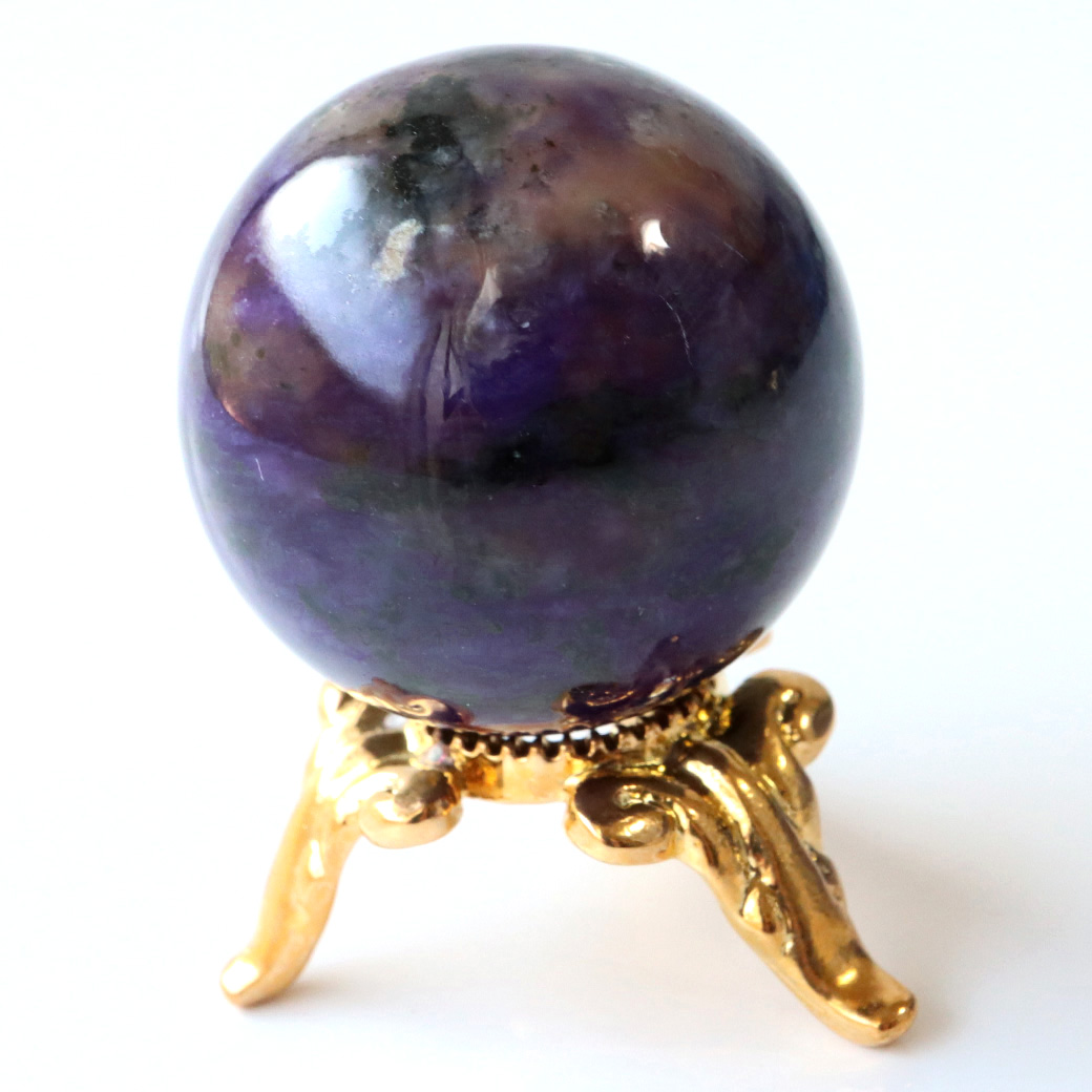 チャロアイト 丸玉 台座付き 世界三大 ヒーリング ストーン  ロシア産