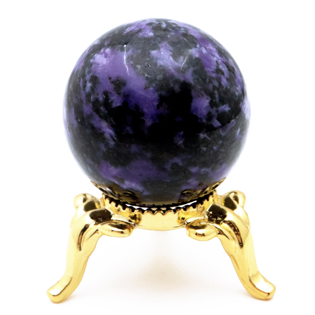 チャロアイト 丸玉 台座付き チャロ石 世界三大 ヒーリング ストーン  ロシア産