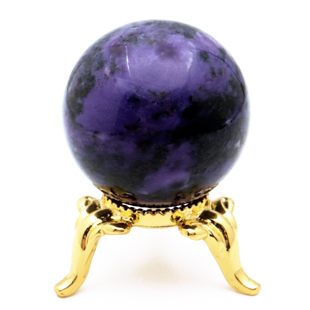 チャロアイト 丸玉 台座付き チャロ石 世界三大 ヒーリング ストーン  ロシア産