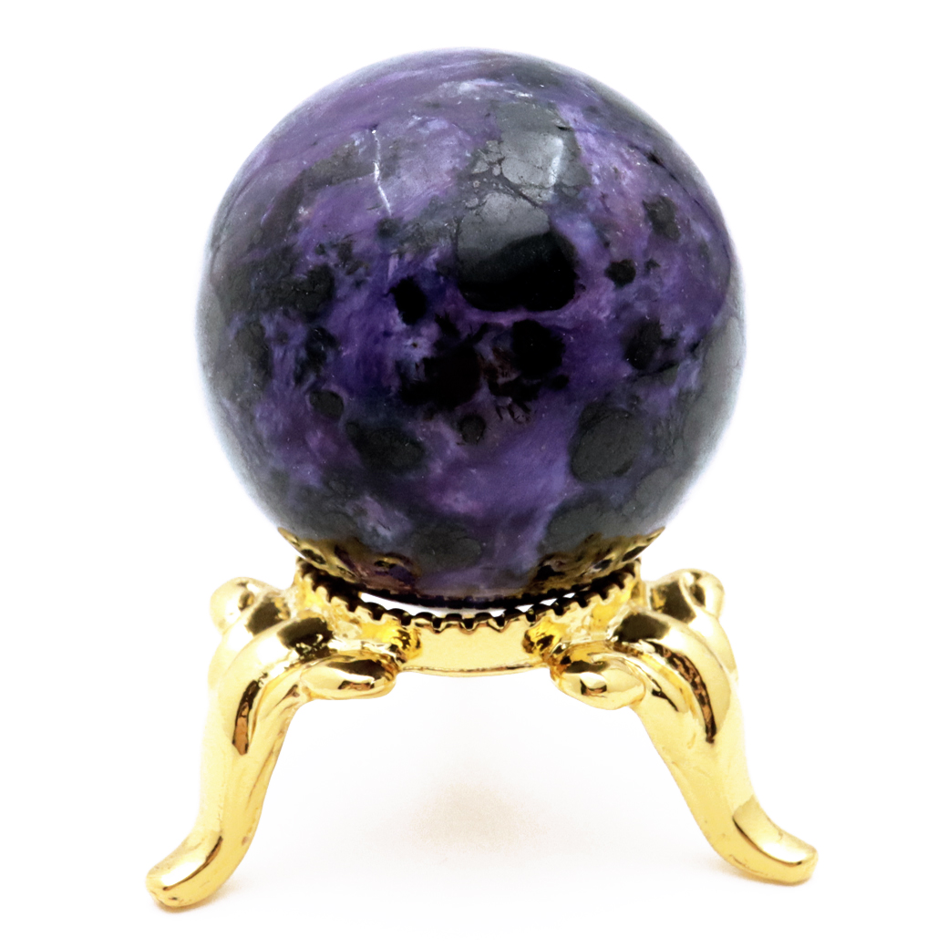 チャロアイト 丸玉 台座付き チャロ石 世界三大 ヒーリング ストーン  ロシア産