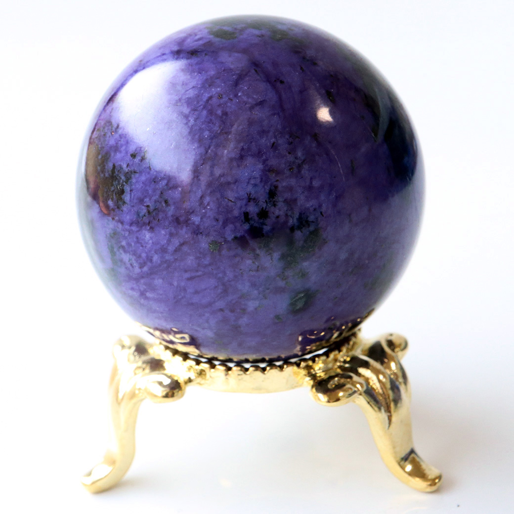 チャロアイト 丸玉 台座付き 世界三大 ヒーリング ストーン  ロシア産